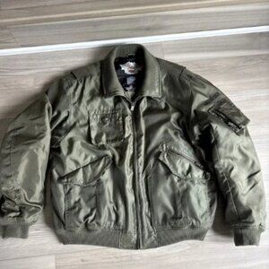 Harley Davidson Motorcycle Riding Jacket Size XXL Military Green Quilted Armored